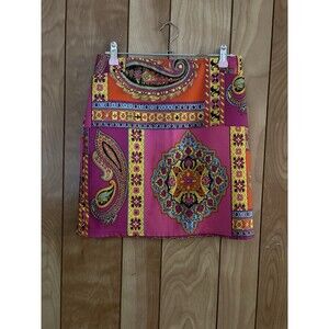 MP1 Women’s Colorblock Paisley Print Mini Skirt Size Small Multicolor Boho